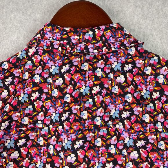 J. Crew Liberty Art Fabrics Sarah Floral Tie Neck Button Front Blouse Size 6 - Picture 6 of 8